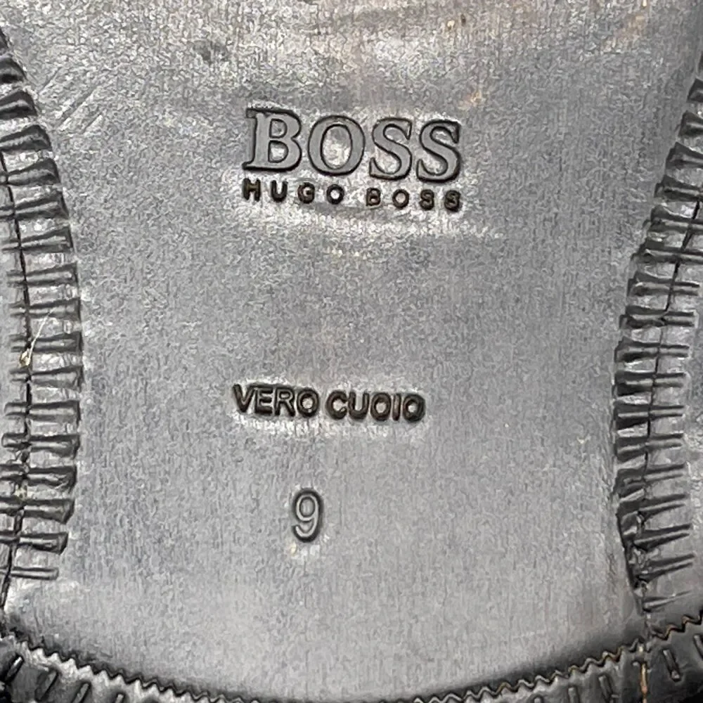 Hugo Boss Boots Mens Size 9 Brown Leather Ankle Walking Chelsea Dress Shoes